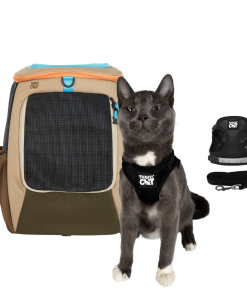"The Navigator Earth" Cat Backpack & "The True Adventurer" Harness and Leash Set Bundle